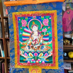 ThePandapot-HOME white tara, embroidery, applique thangka