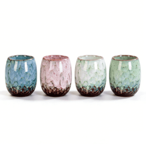 tenmoku tea cup season eggs set of 4 with gift box