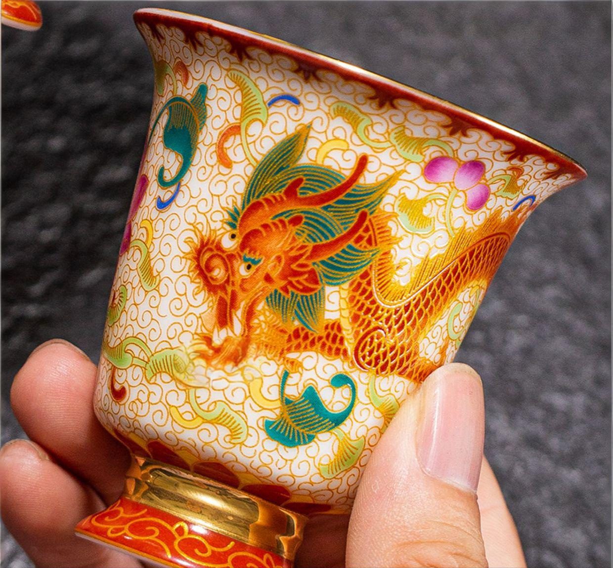 imperial porcelain enamel tea cup with gift bag imperial porcelain enamel tea cup with gift bag