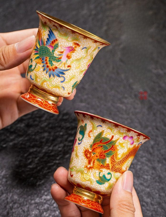 imperial porcelain enamel tea cup with gift bag imperial porcelain enamel tea cup with gift bag