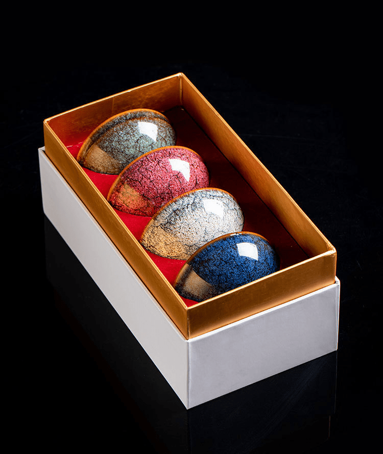 tenmoku tea cup reverie season set of 4 with gift box tenmoku tea cup reverie season set of 4 with gift box