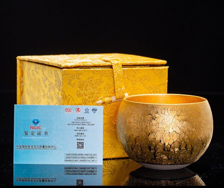 porcelain tea cups-tenmoku glaze-golden-sunburst-giftbox porcelain tea cups-tenmoku glaze-golden-sunburst-giftbox