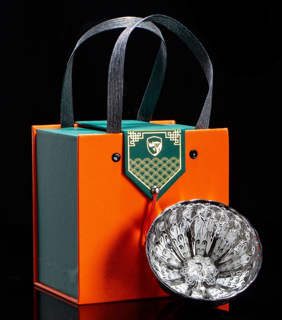 feathered dream tenmoku tea cup with gift bag feathered dream tenmoku tea cup with gift bag