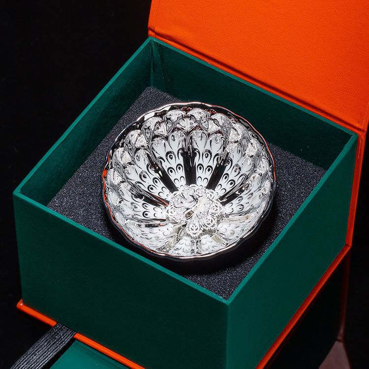 feathered dream tenmoku tea cup with gift bag feathered dream tenmoku tea cup with gift bag