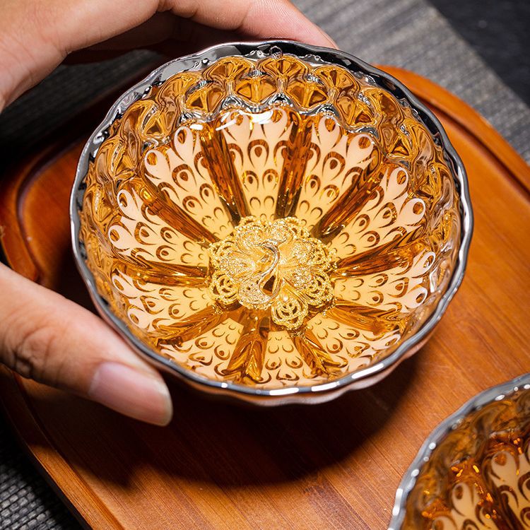 feathered dream tenmoku tea cup with gift bag feathered dream tenmoku tea cup with gift bag