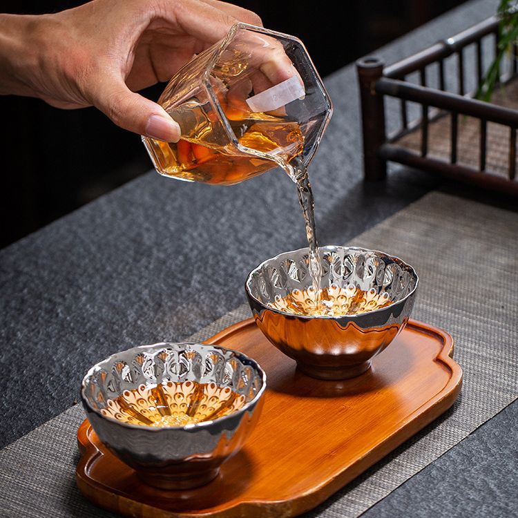 feathered dream tenmoku tea cup with gift bag