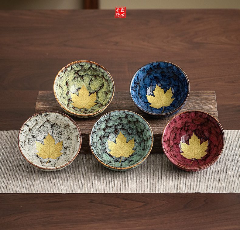 five elements set of 5 with gift box tenmoku tea cup five elements set of 5 with gift box tenmoku tea cup