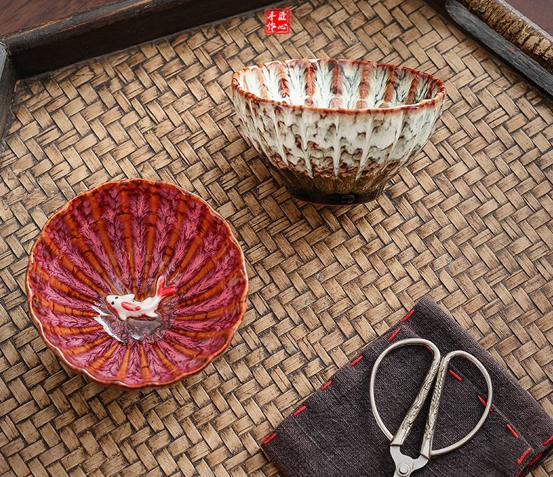 golden fish tenmoku tea cup golden fish tenmoku tea cup