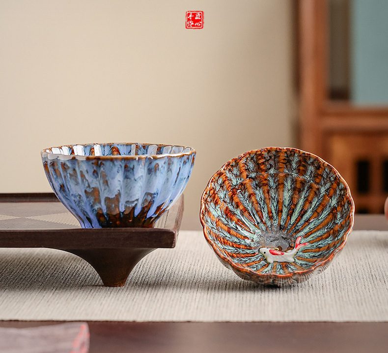 golden fish tenmoku tea cup golden fish tenmoku tea cup