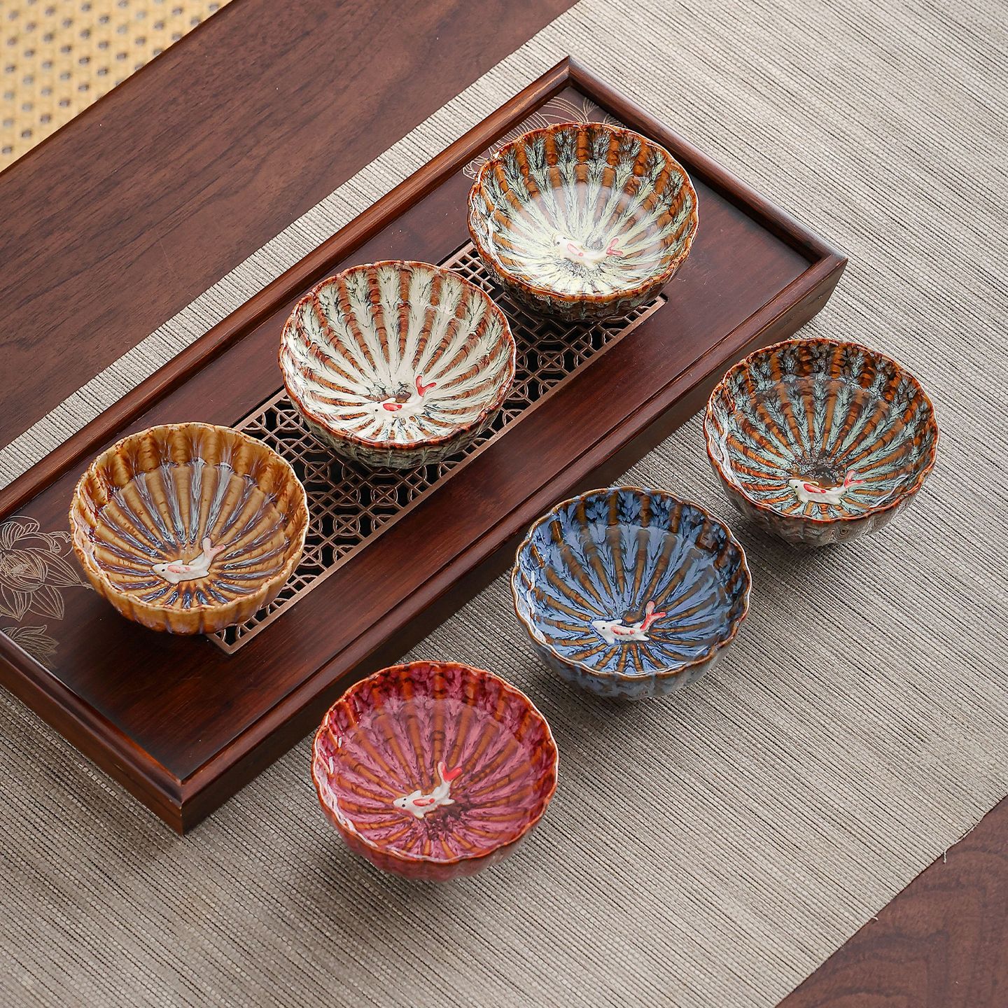 golden fish tenmoku tea cup golden fish tenmoku tea cup