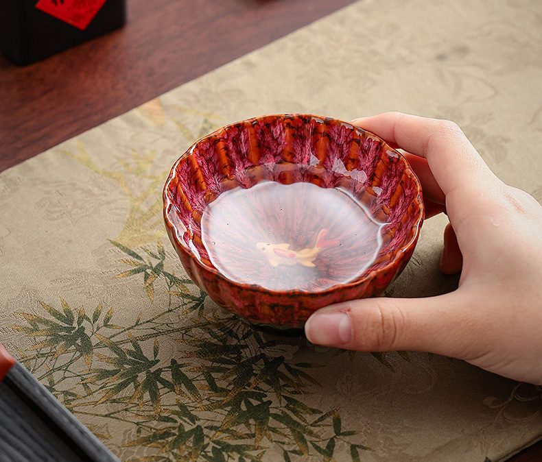golden fish tenmoku tea cup golden fish tenmoku tea cup