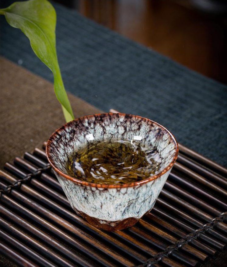 tenmoku tea cup season hat set of 4 with gift box tenmoku tea cup season hat set of 4 with gift box