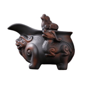 ThePandapot-HOME vintage brown teapot-yixing-purple-clay-qilin-background