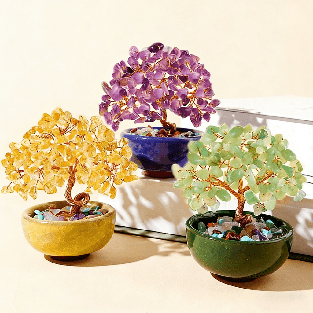 crystal fortune tree yellow green purple crystal fortune tree yellow green purple