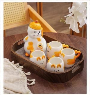 porcelain tea cups cartoon teapot cat teapot inpan