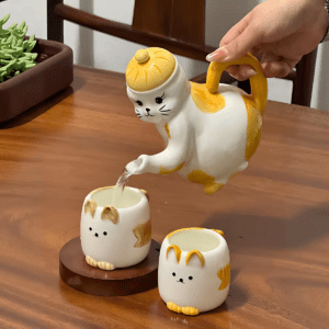 porcelain tea cups cartoon teapot cat teapot pour